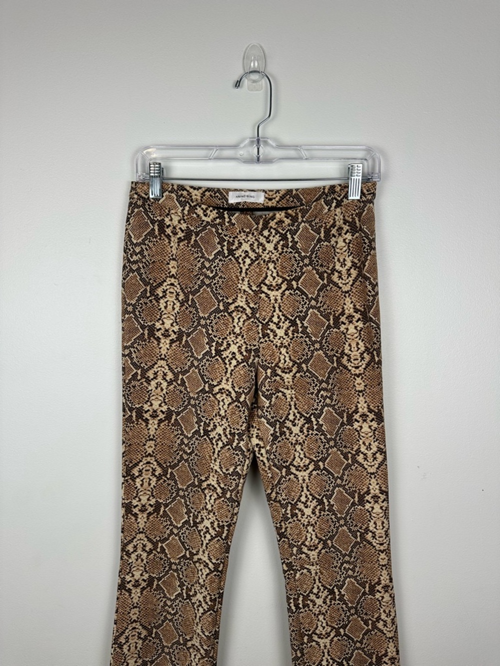 Anine Bing Phyton Printed Cigarette‎ Split Cuff Pants Women’s Sz S - Picture 3 of 10